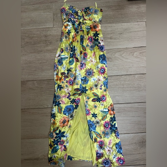 Anthropologie Floral Strapless Maxi Dress - Picture 2 of 4